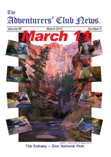 March 2011 Adventurers Club News Cover